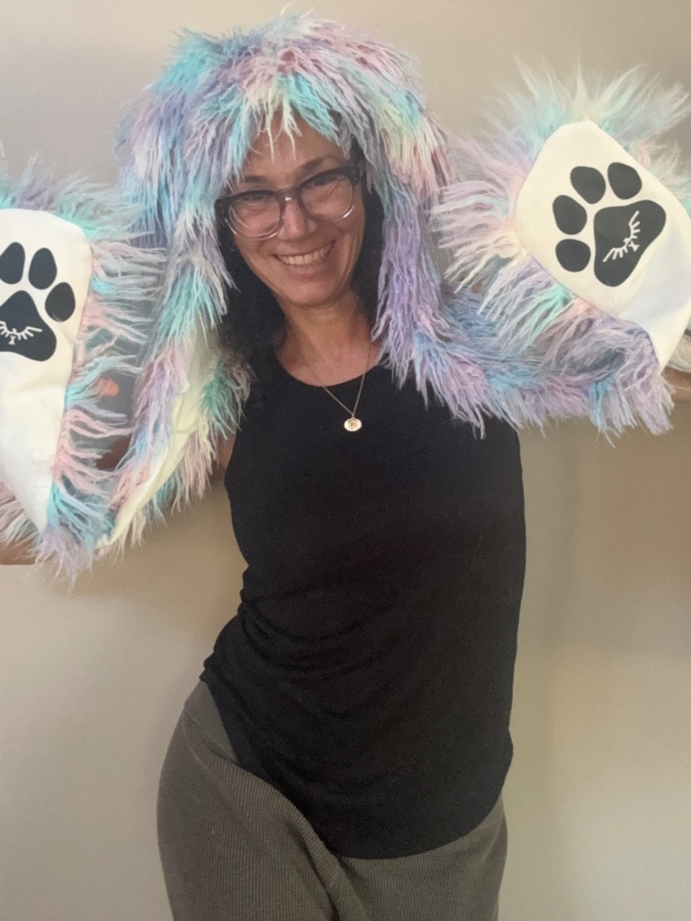 SPIRITHOODS Aurora Bunny Hood Collectors Edition Faux Fur Pastels Rave - Picture 6 of 13